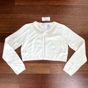 NWT. The Children’s Place Girls Embellished Cropped Cardigan - Sz M (7/8)